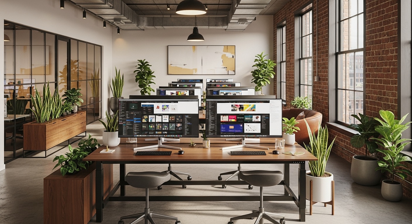 Warm boutique interior with layered natural textures